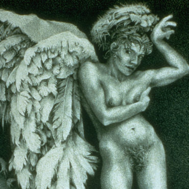 Angel Negro, pastel pencil on paper, 86x54 inches