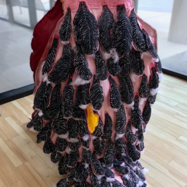 Ostrich Wings Saddlebag, 2018, 84x52x60 inches, fabric, canvas, plaster, latex, mixed media, 2018