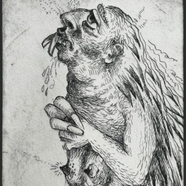 The Groveler, 7x5 inches, etching