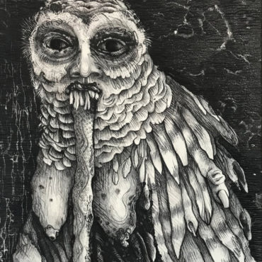 Barred Owl (hag), Image: 29x20 in. paper: 24x15 in., stone lithograph