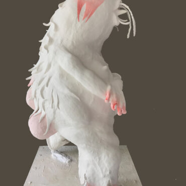 No Pierdas el Rumbo (homunculus), 29"x18"x16", plaster, paperclay, wire and acrylic