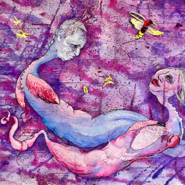 My Darlings, 47x56 inches, mixed media on paper