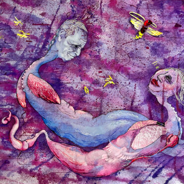 Firefly Darlings, 46.5 x 55 inches, mixed media on paper