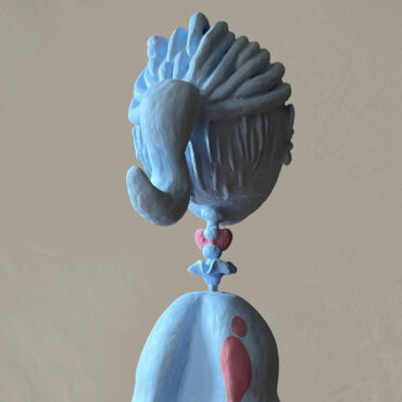 Blue Ghost, 67x48x48 inches, epoxy putty, mixed media, flashe